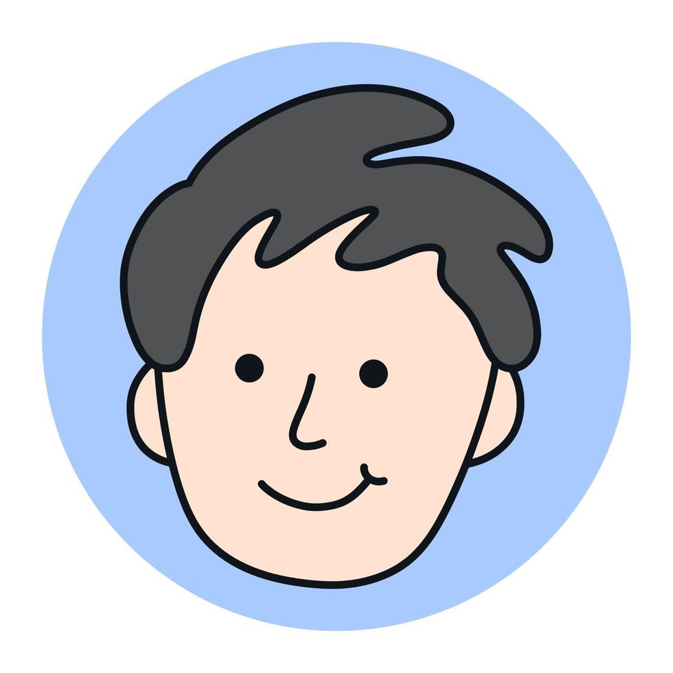 illustration vectorielle de mascotte de profil masculin. dessin animé d'icône d'avatar d'homme. face au logo de l'utilisateur professionnel vecteur
