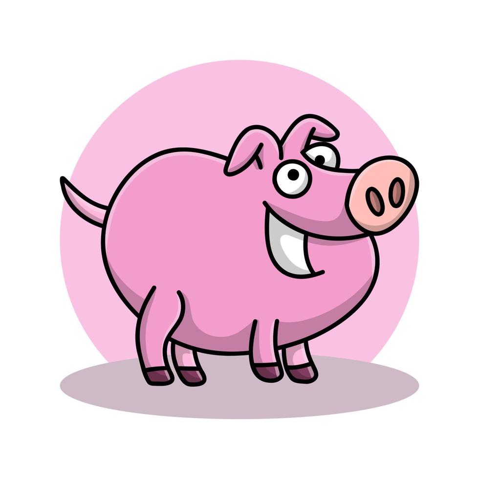 caricature d'icône de cochon. vecteur de symbole de porc