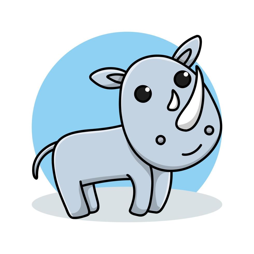vecteur de symbole de rhinocéros. caricature d'icône de rhinocéros