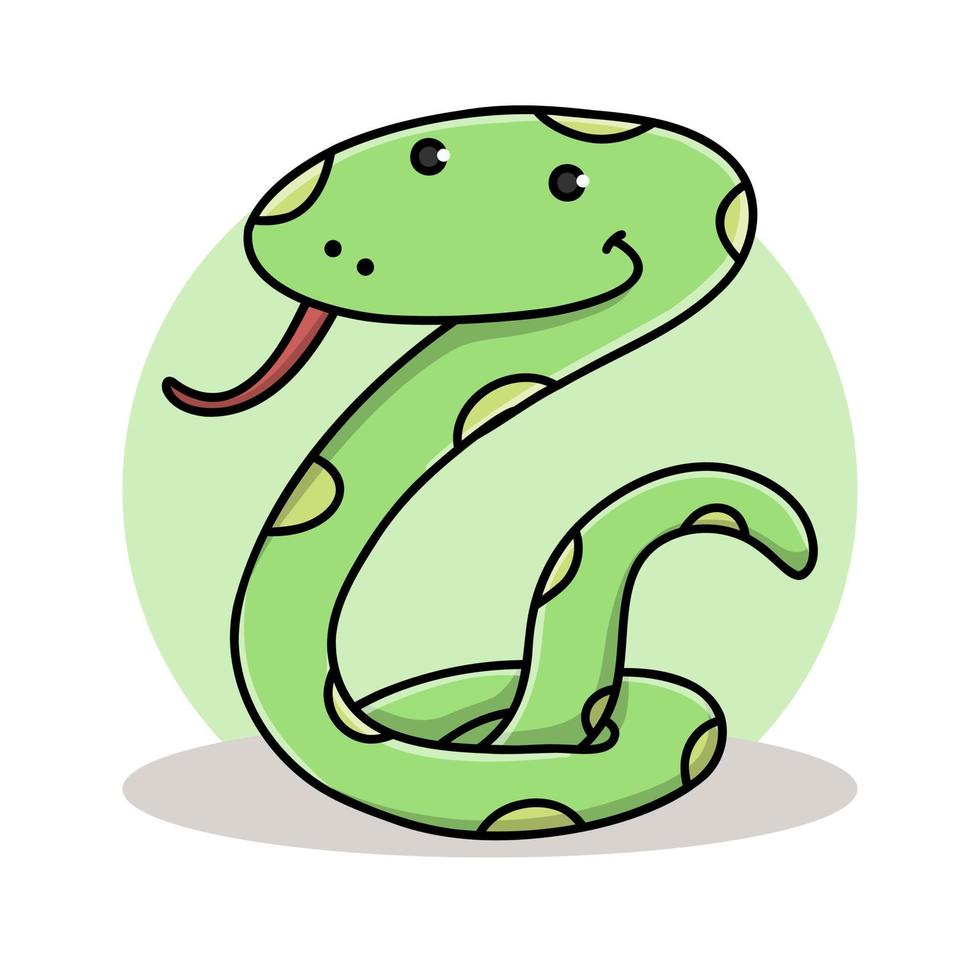 dessin animé d'icône de serpent. vecteur de symbole de caractère de reptile animal