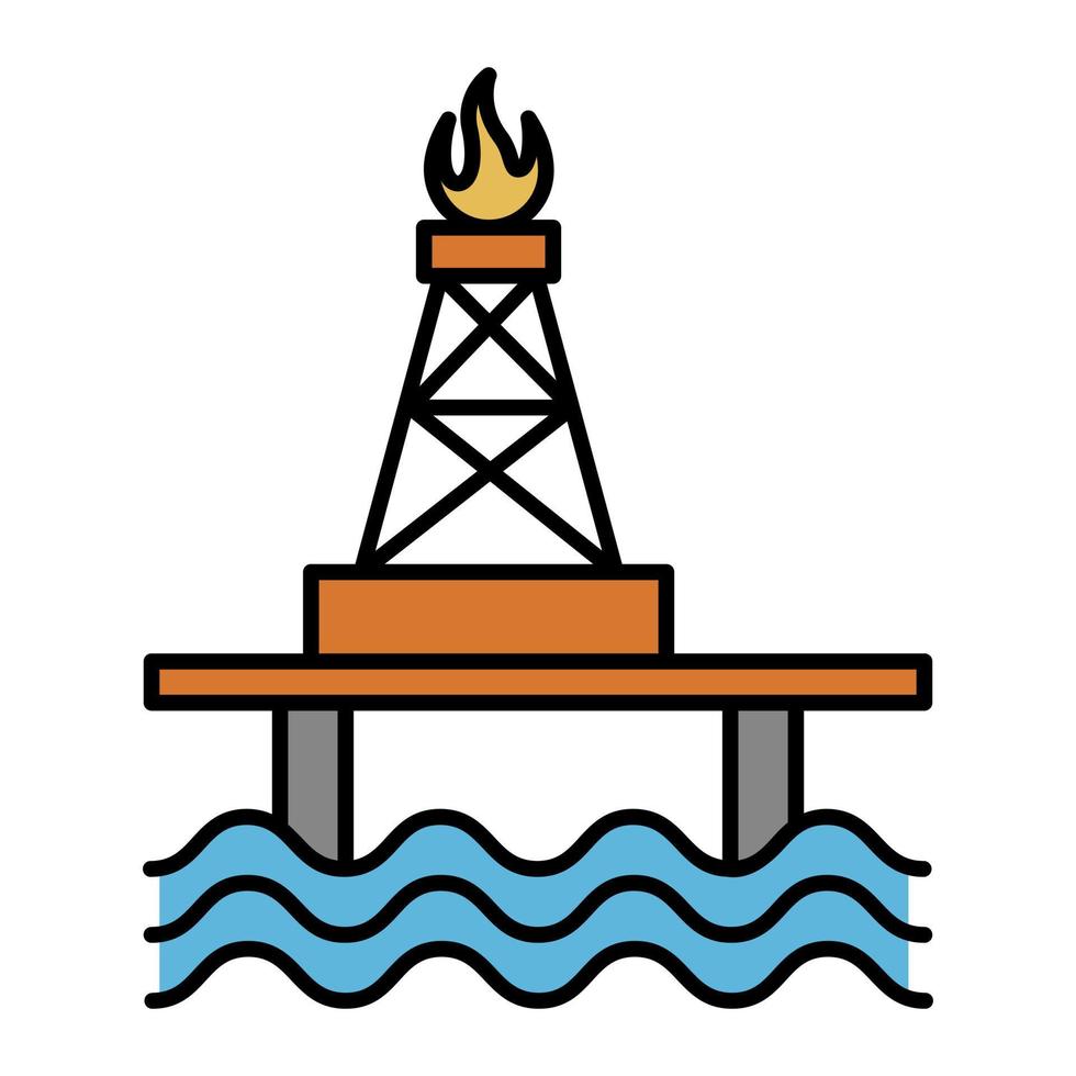 caricature d'icône offshore. vecteur de symbole de plate-forme de forage