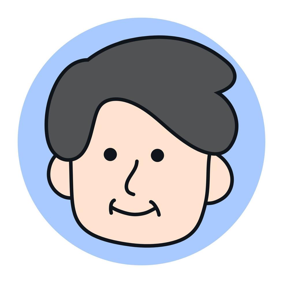 père avatar homme icône dessin animé. illustration vectorielle de mascotte de profil masculin. logo de l'utilisateur professionnel face à la tête vecteur