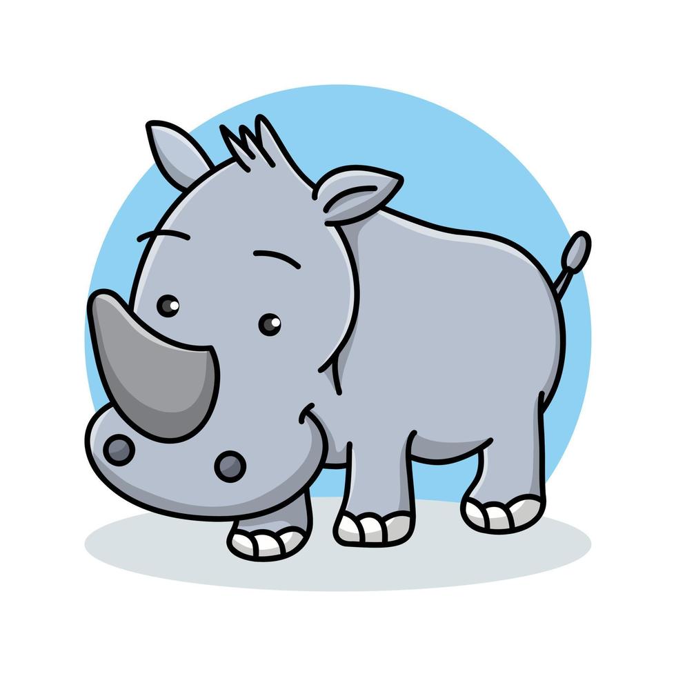 caricature d'icône de rhinocéros. vecteur de symbole de rhinocéros