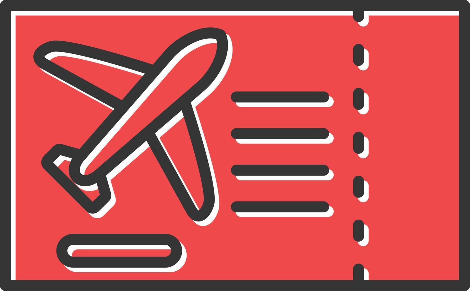 icône de billet d'avion rempli vecteur