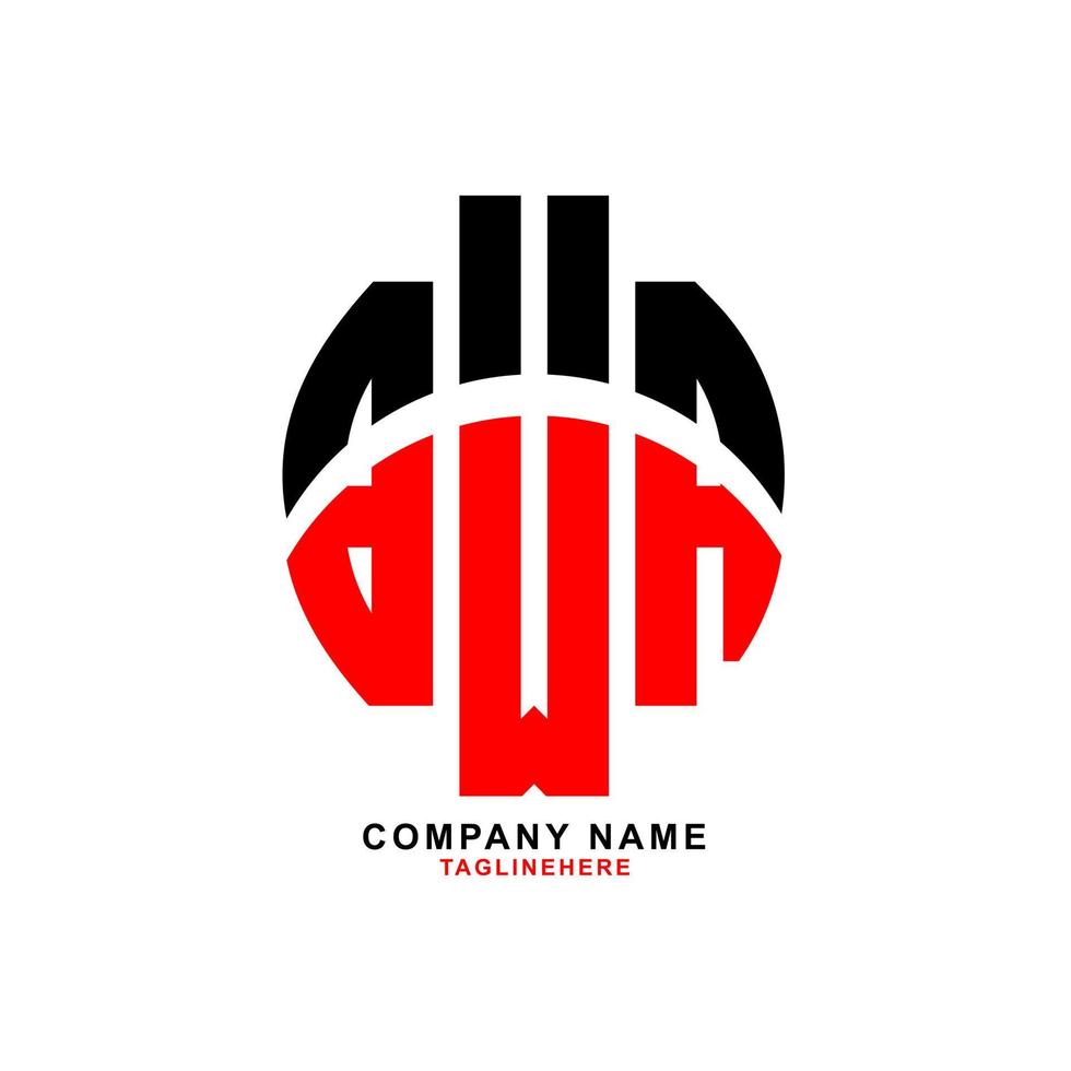 création de logo de lettre bwa créative avec fond blanc vecteur