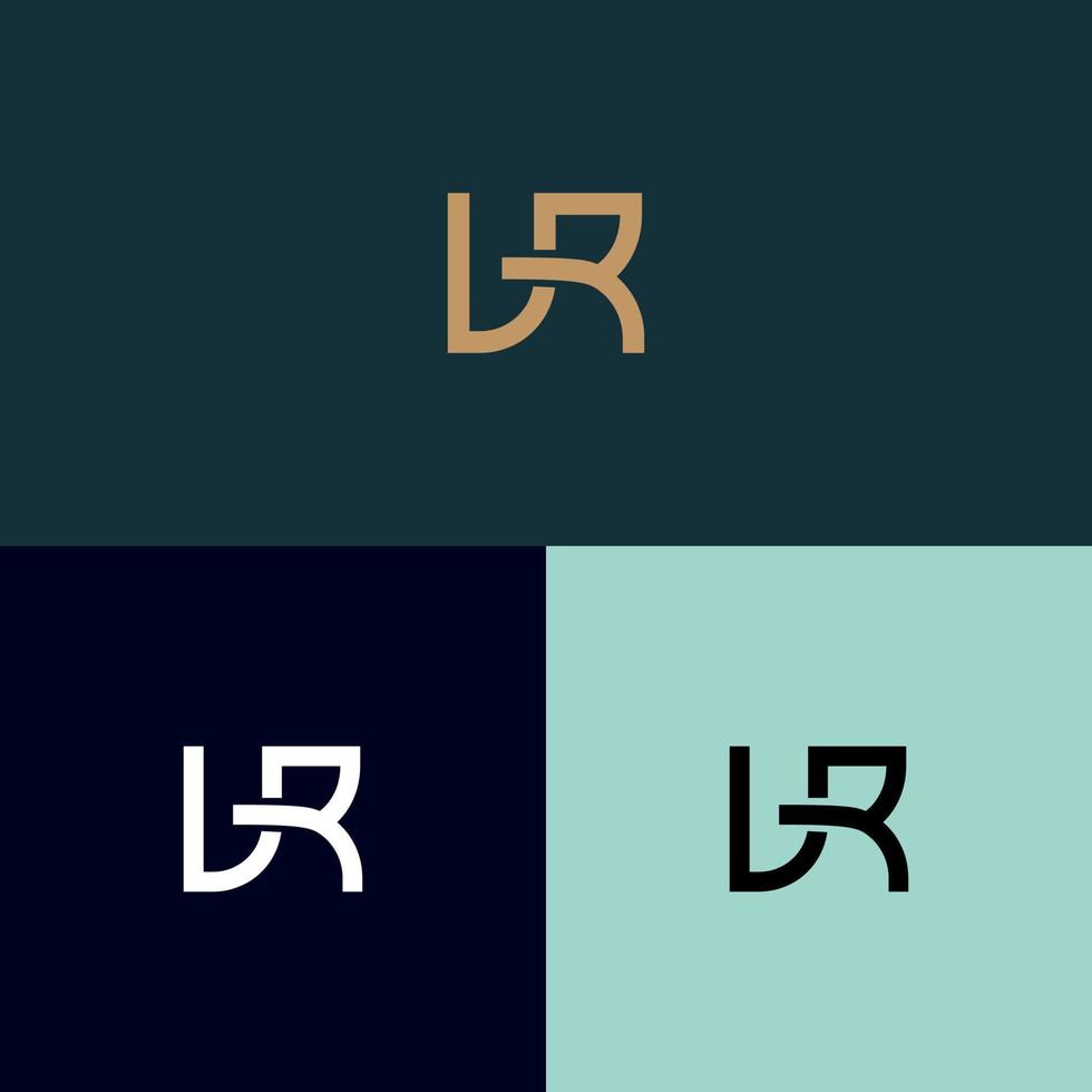 vr créatif, création de vecteur de logo de lettre ur avec trois couleurs