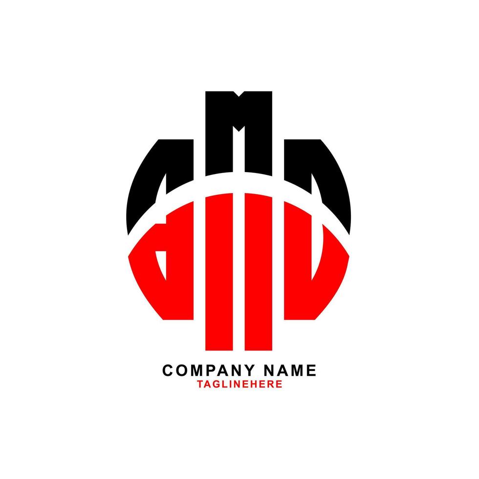 création de logo de lettre bmo créative avec fond blanc vecteur
