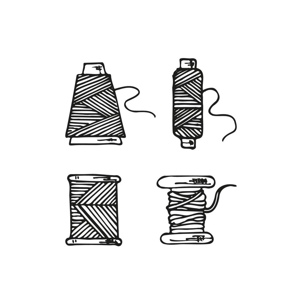 icône de doodle aiguilles à tricoter à la main. illustration vectorielle vintage pour bannières et cartes vecteur