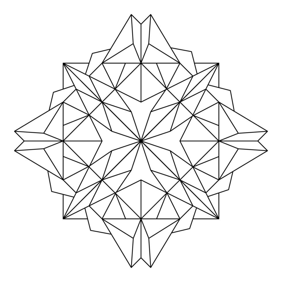 contour de l'élément de mandala géométrique vecteur