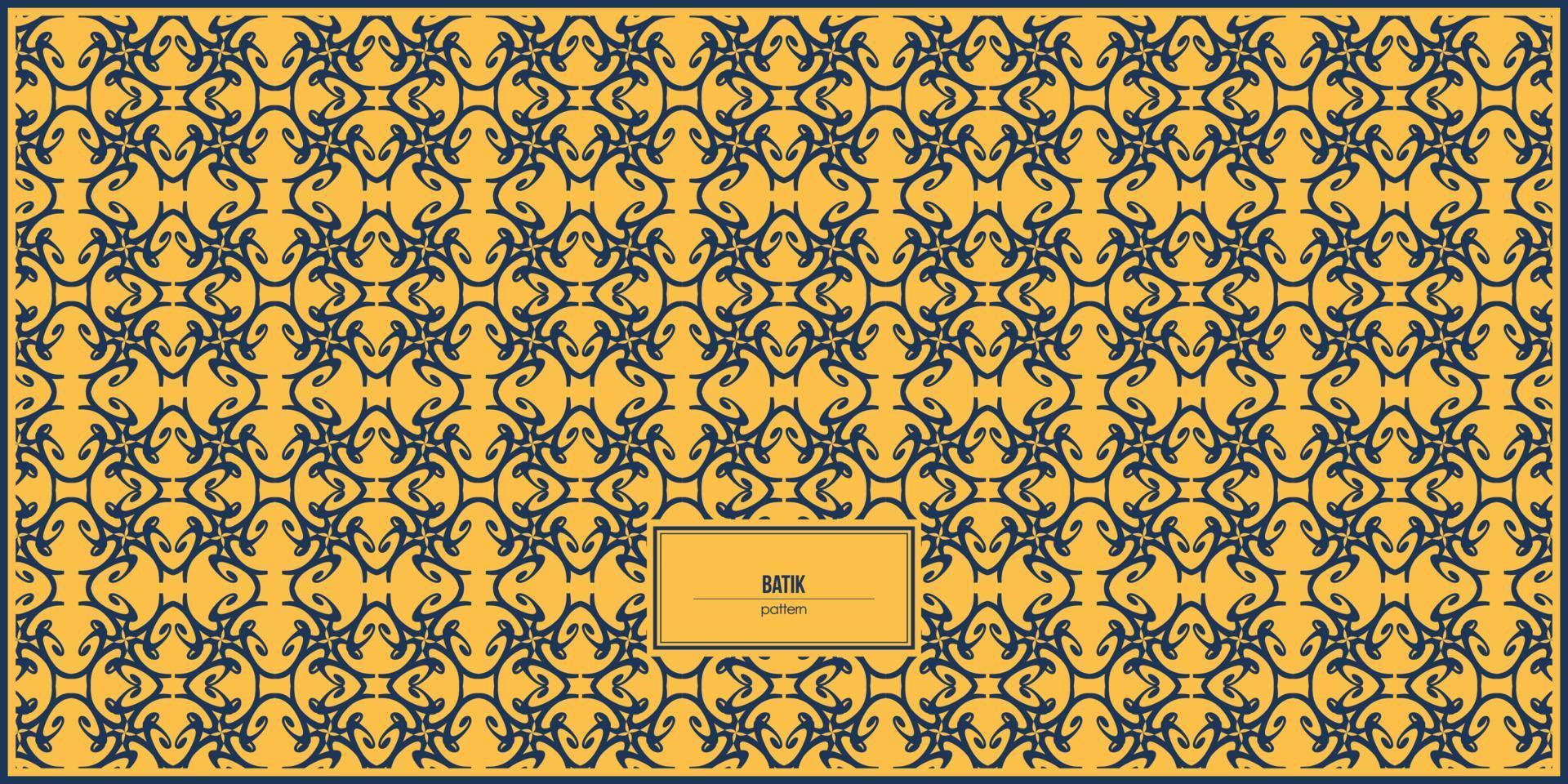 motif batik culturel avec motif jaune vecteur
