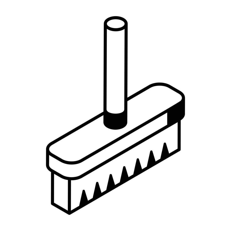 icône représentant un graphique de brosse à balai à main enrichie de poils doux vecteur