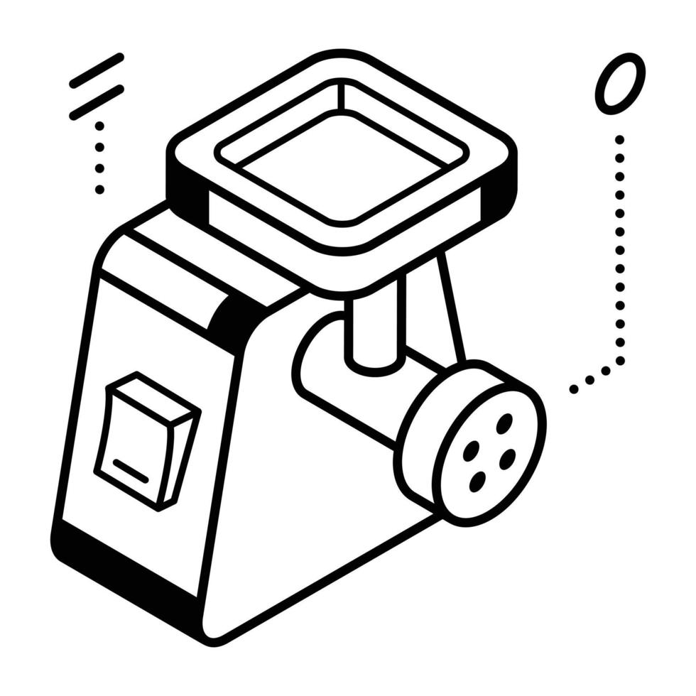 conception d'icône de ligne à la mode de machine à hacher vecteur