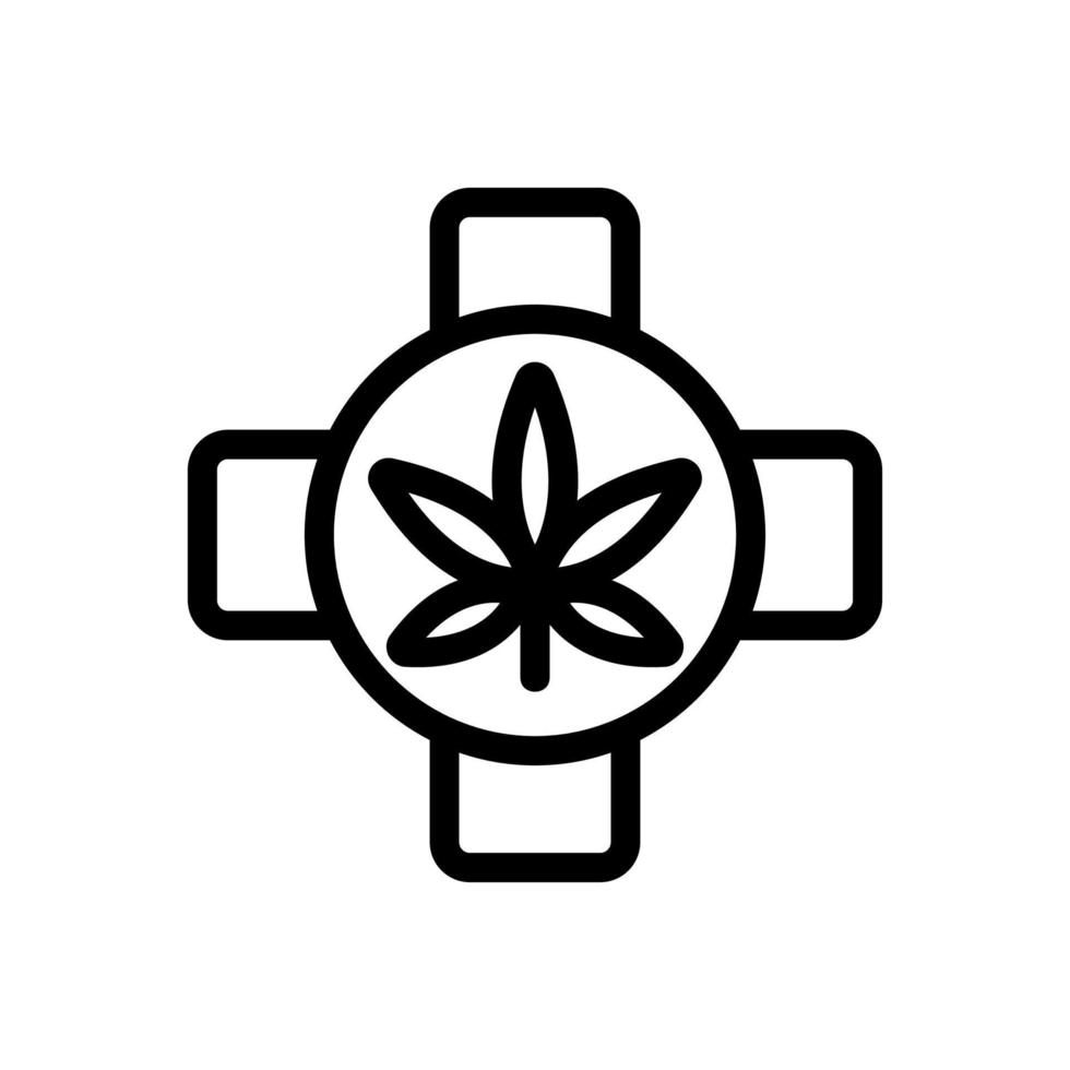 propriétés médicinales du vecteur d'icône de cannabis. illustration de symbole de contour isolé
