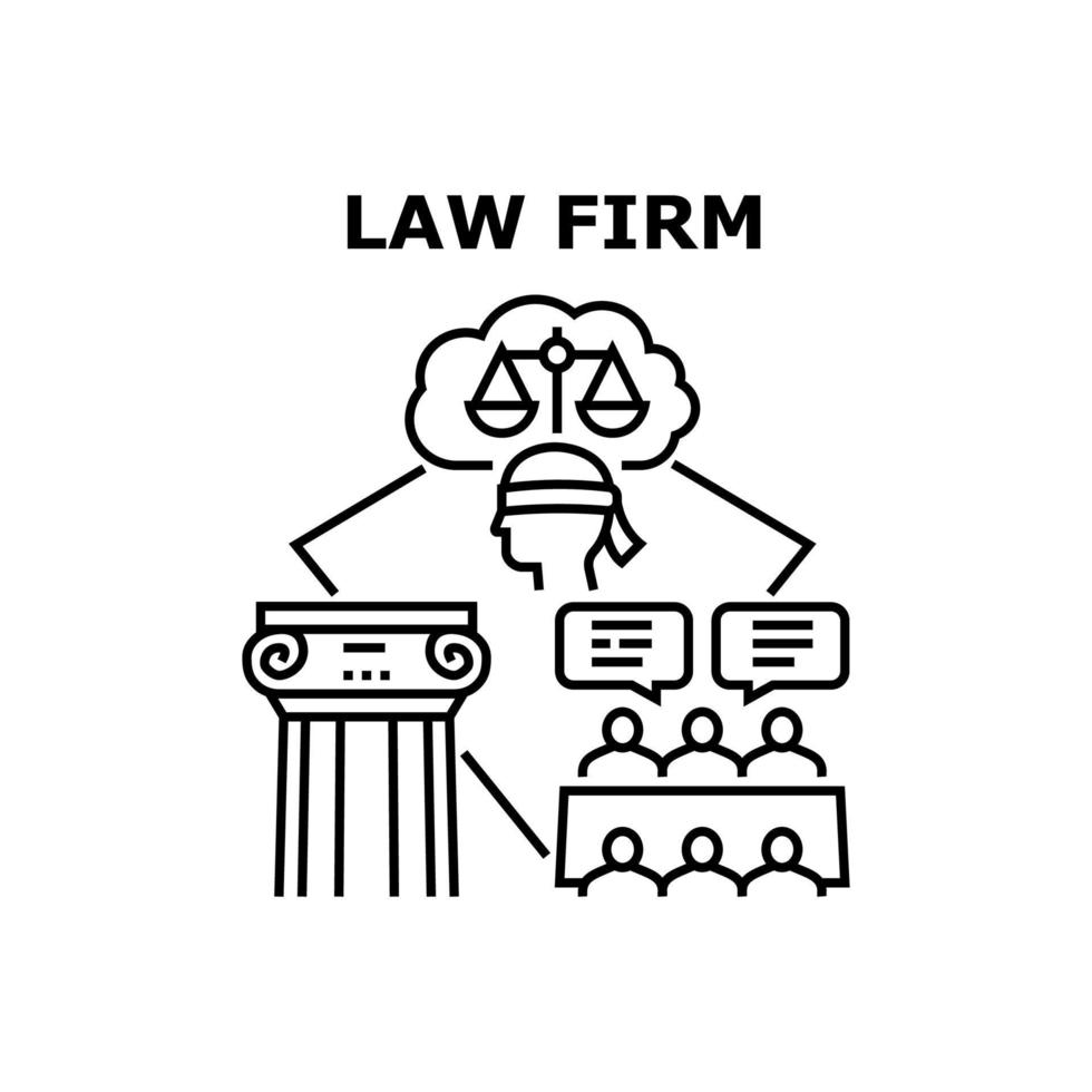 cabinet d'avocats service vecteur concept illustration noire