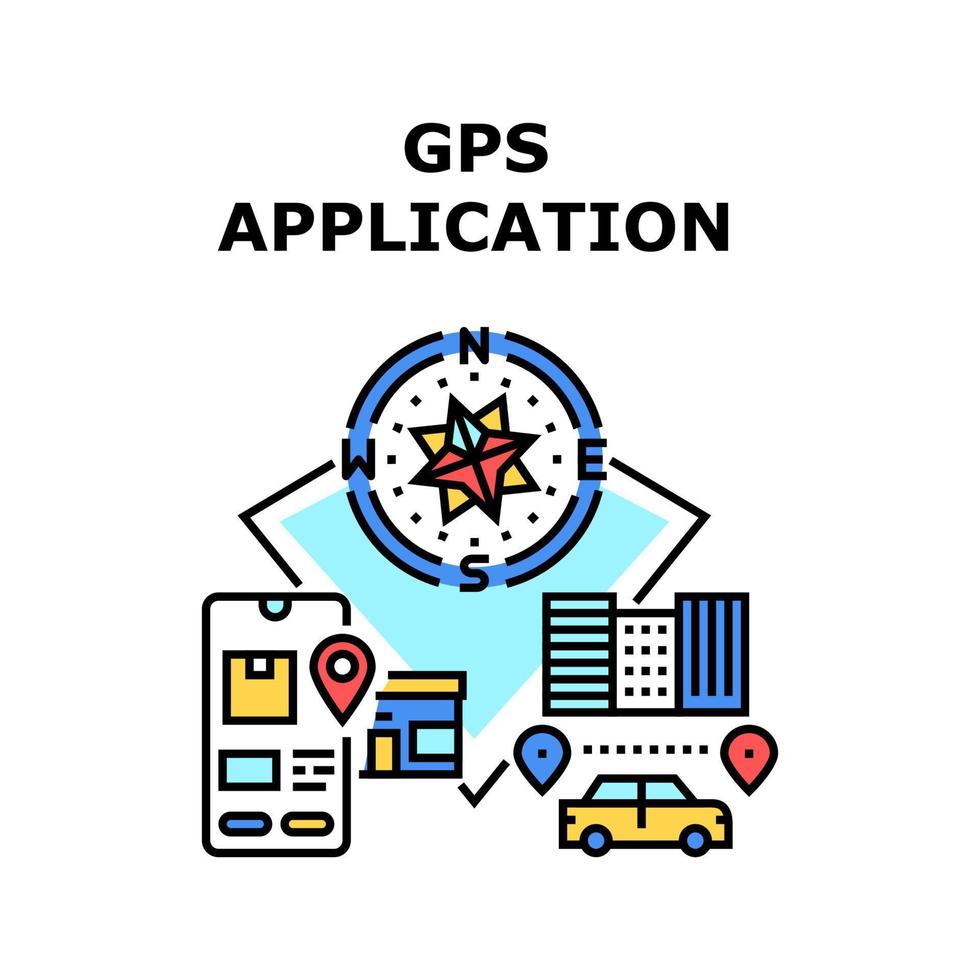 illustration de couleur de concept de vecteur d'application gps
