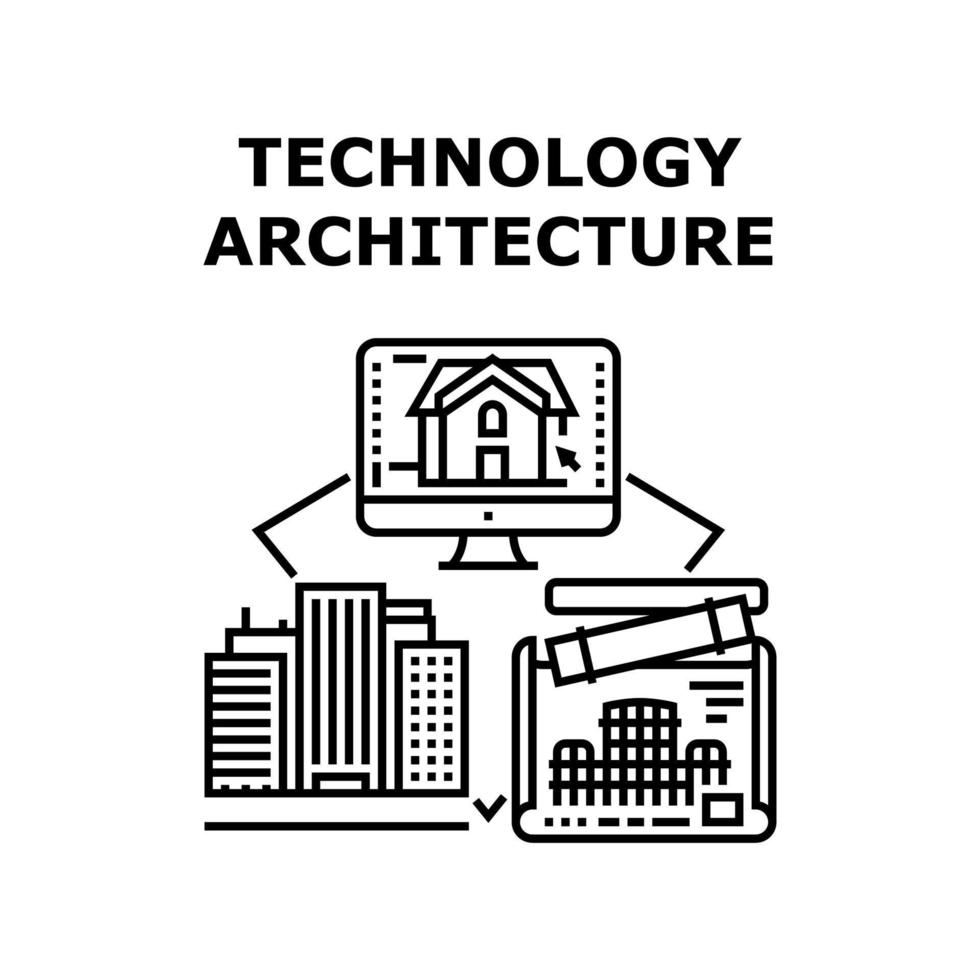 technologie architecture vecteur couleur illustration