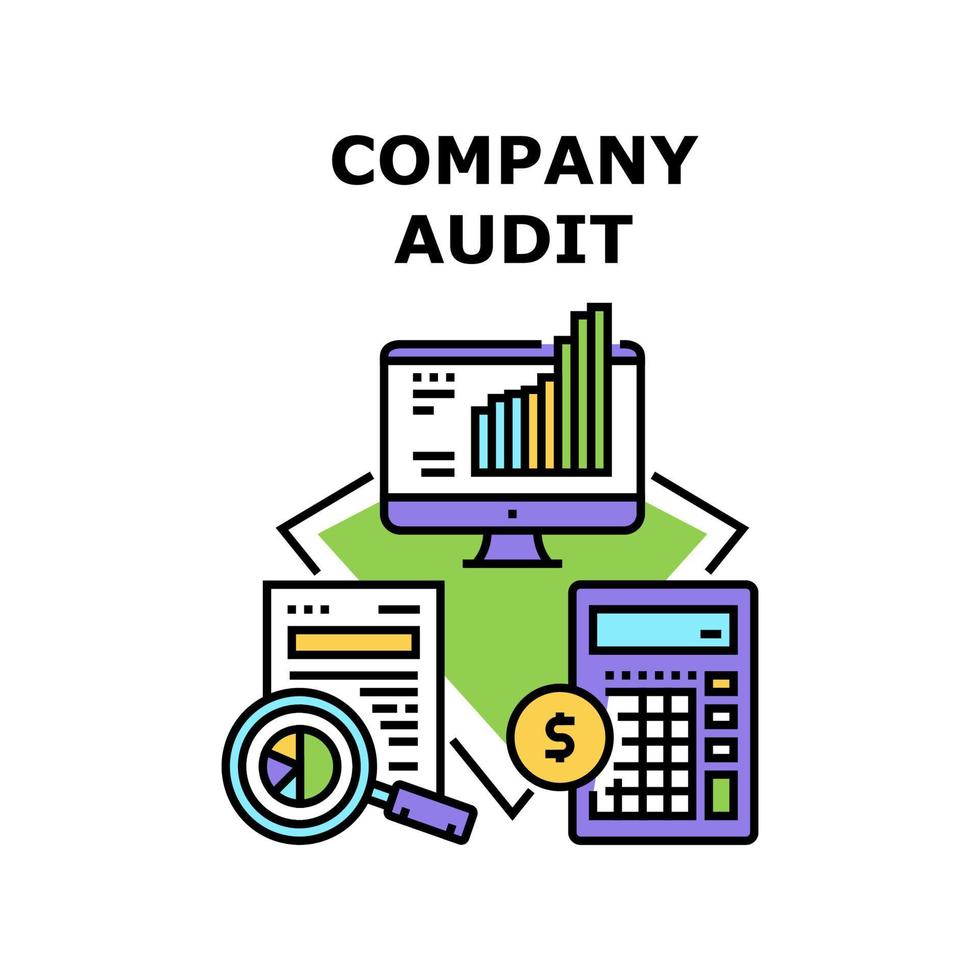 illustration de couleur de concept de vecteur d'audit d'entreprise