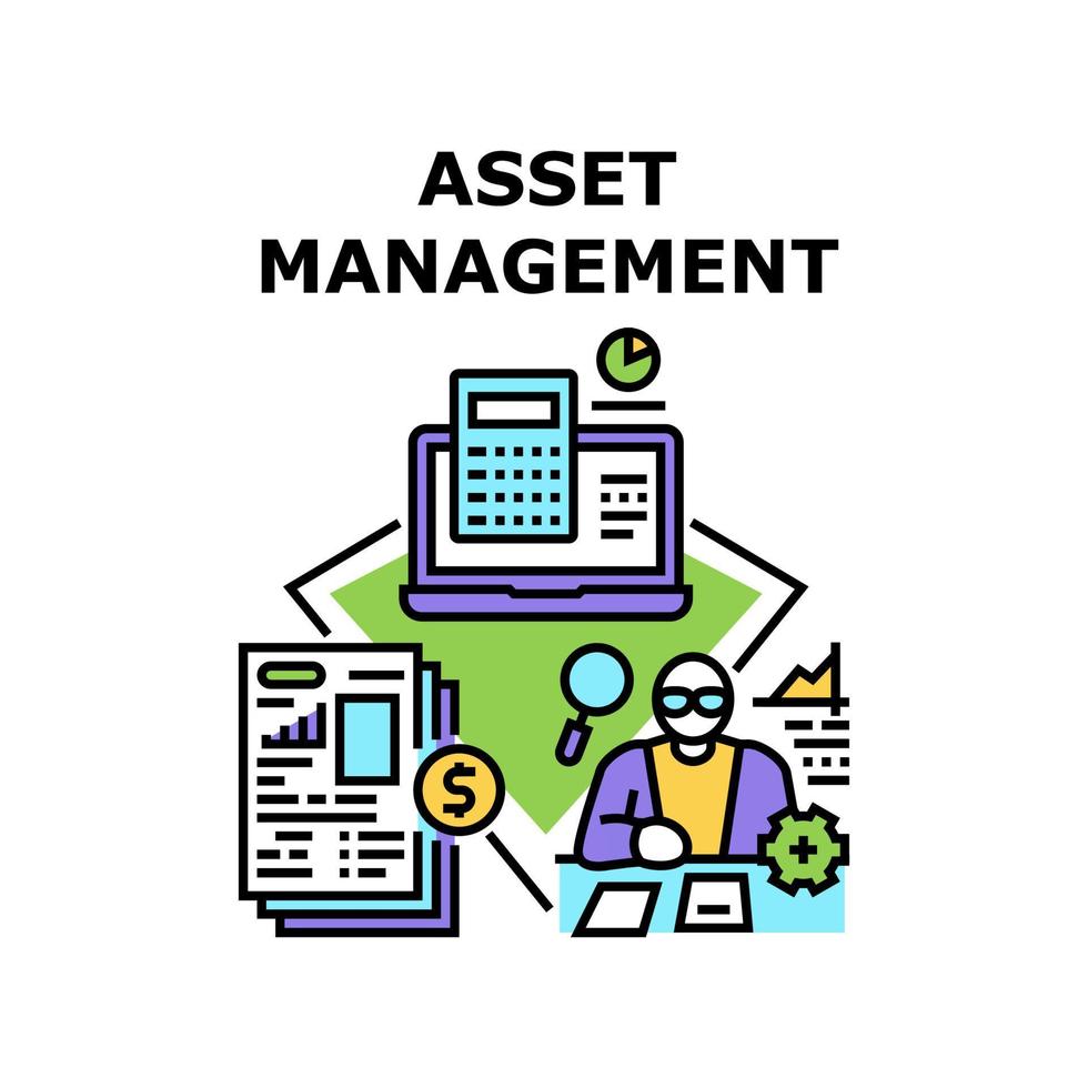 illustration de couleur de concept de vecteur de gestion d'actifs