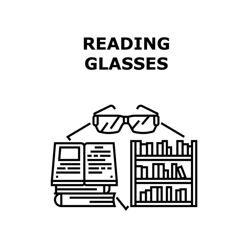 lunettes de lecture concept de vecteur illustration noire