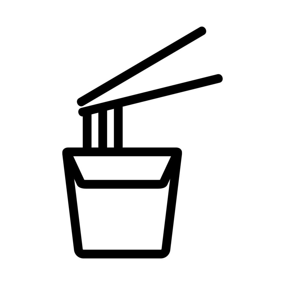 vecteur d'icône de nouilles. illustration de symbole de contour isolé