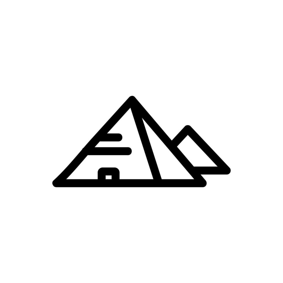 vecteur d'icône pyramide égyptienne. illustration de symbole de contour isolé