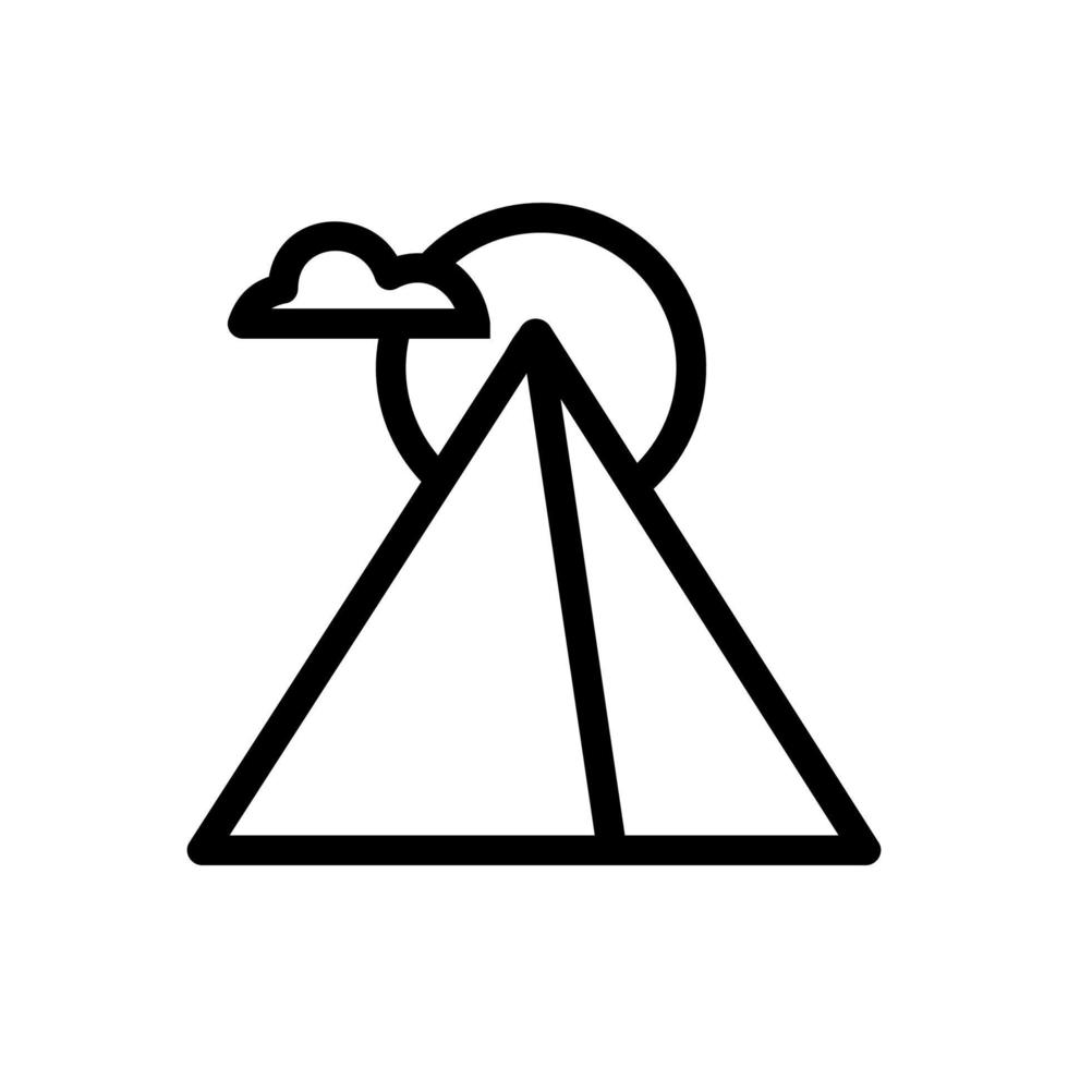 vecteur d'icône pyramide égyptienne. illustration de symbole de contour isolé