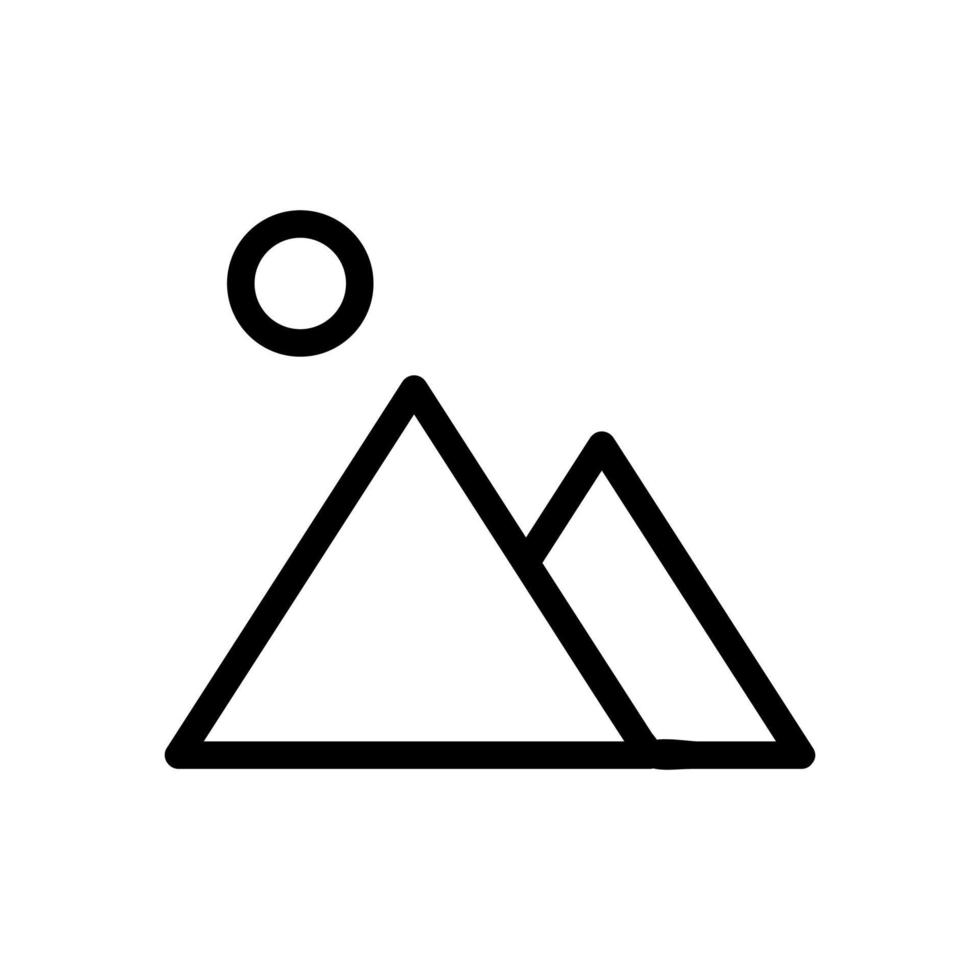 vecteur d'icône pyramide égyptienne. illustration de symbole de contour isolé