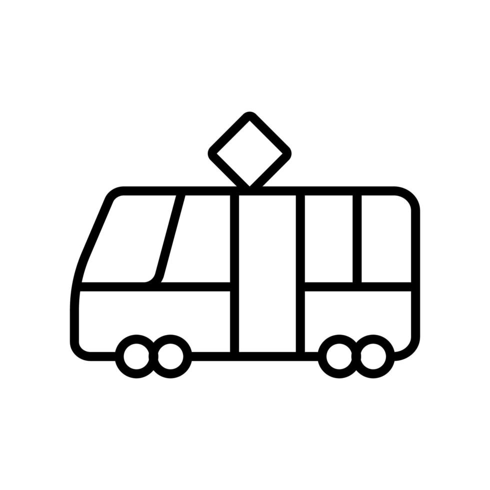 le tramway de la ville est un vecteur d'icônes. illustration de symbole de contour isolé
