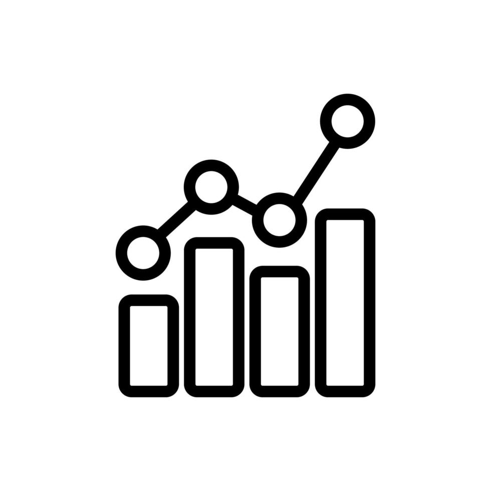 vecteur d'icône de graphique de montée. illustration de symbole de contour isolé