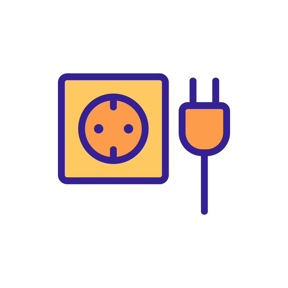 vecteur d'icône de connecteur de prise électrique. illustration de symbole de contour isolé