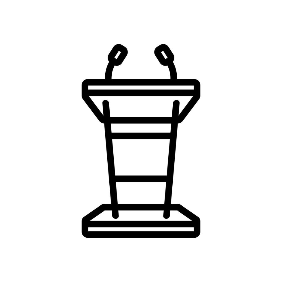 podium de haut-parleur avec illustration de contour vectoriel icône microphones