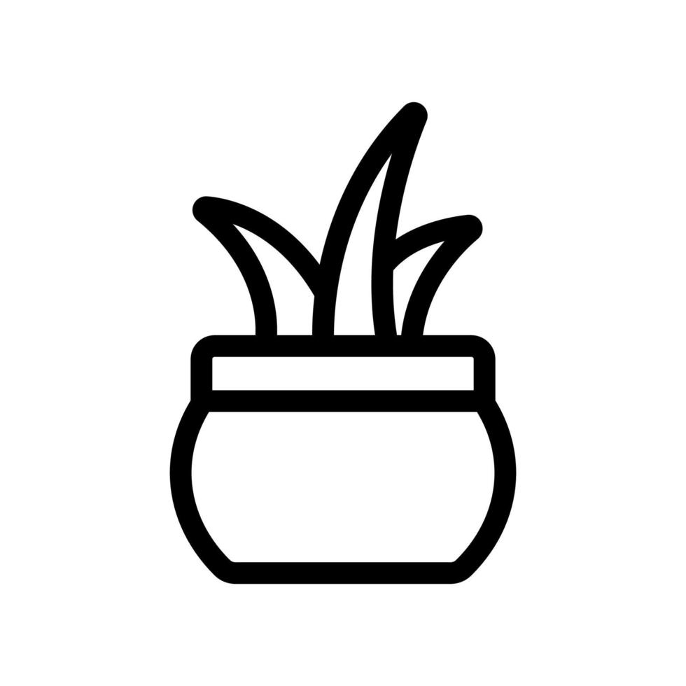 fleur dans un vecteur d'icône de pot. illustration de symbole de contour isolé