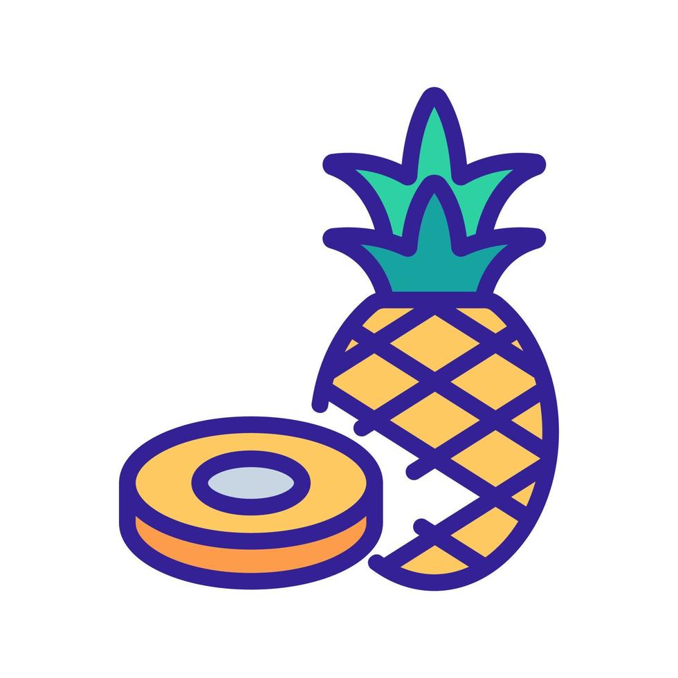 ananas haché dans un bol icône illustration de contour vectoriel