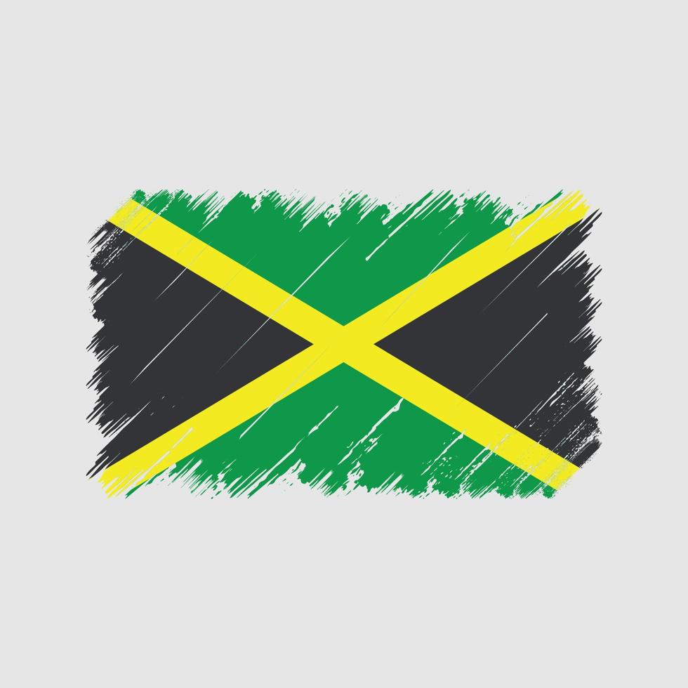 coups de pinceau du drapeau de la jamaïque. drapeau national vecteur