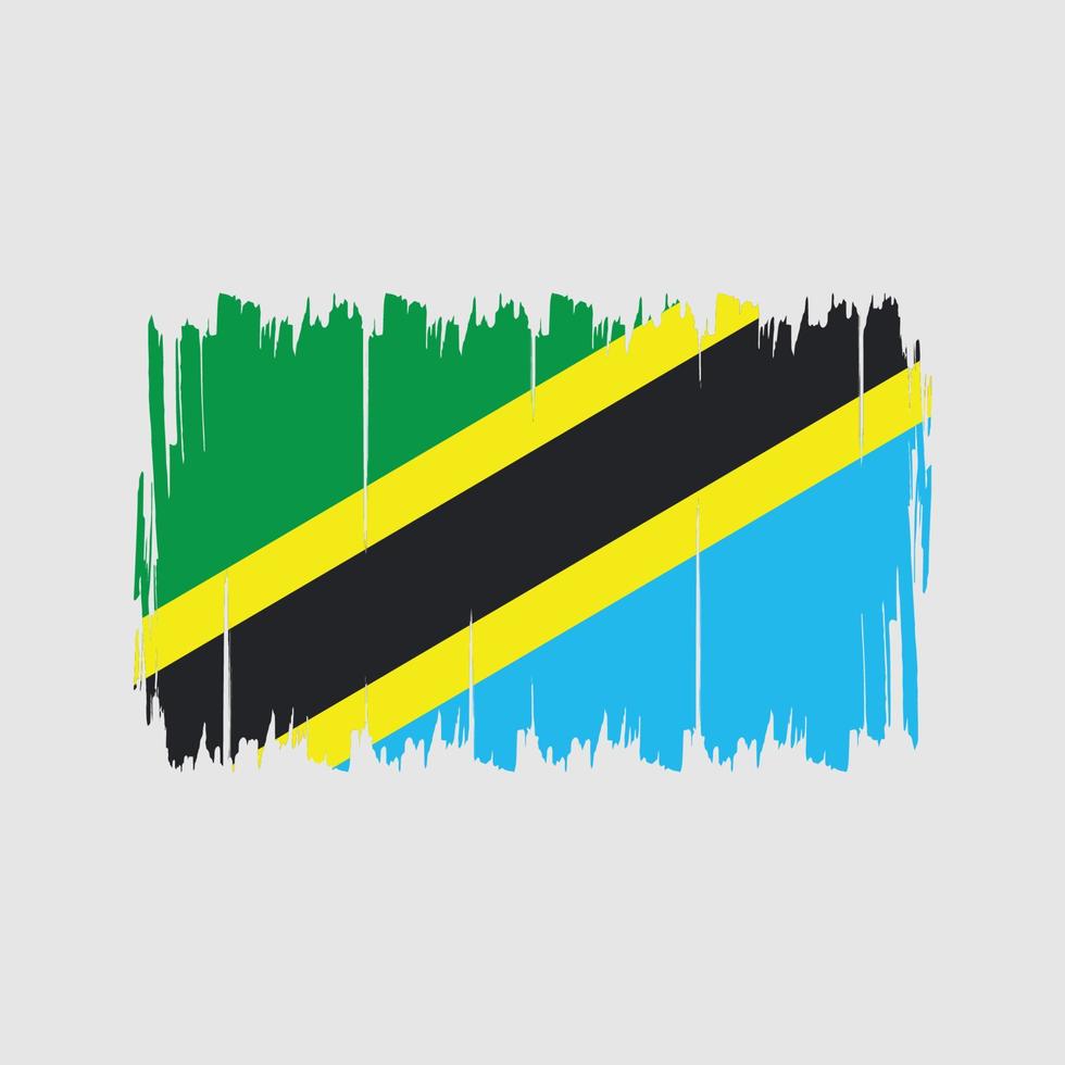 pinceau drapeau tanzanie. drapeau national vecteur