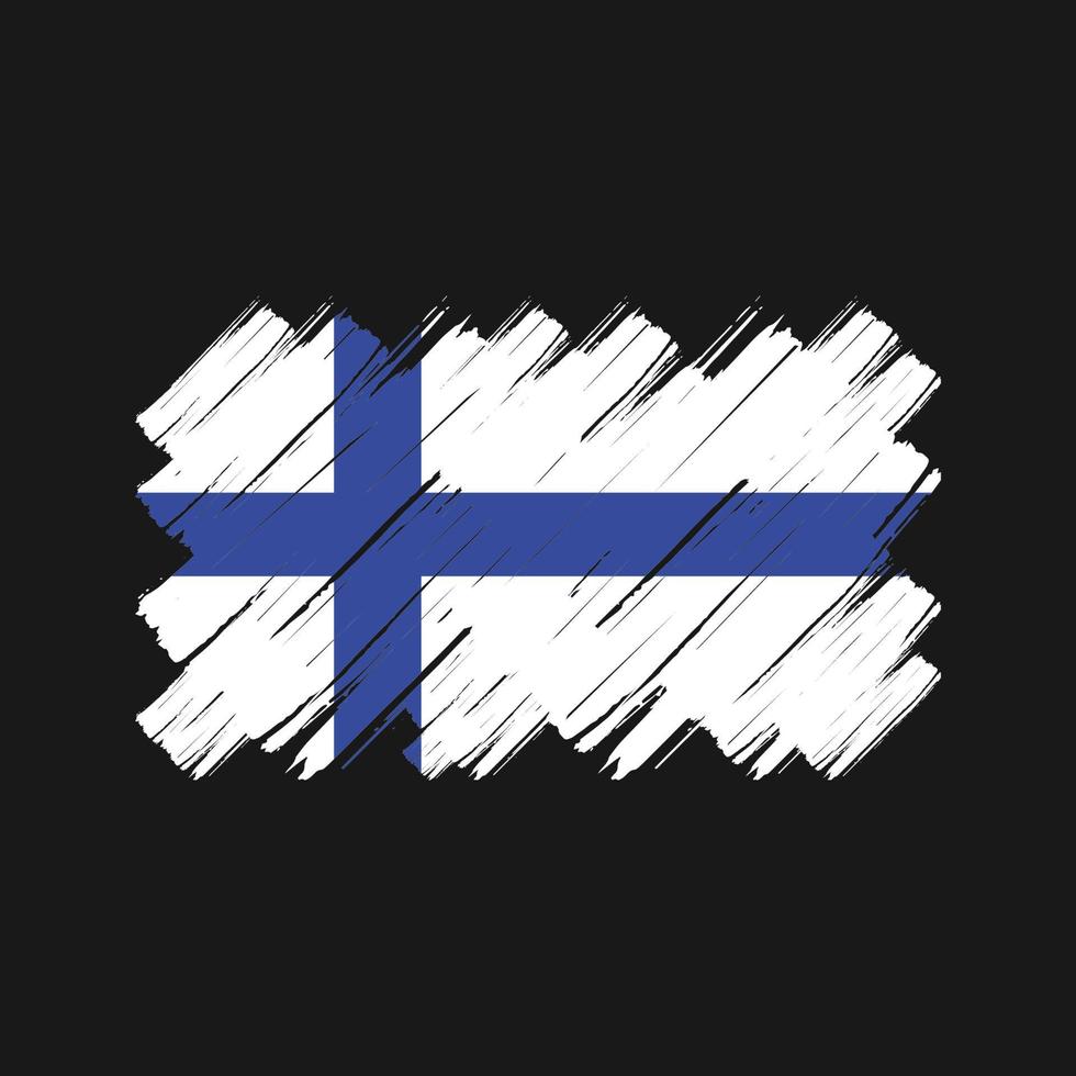 coups de pinceau du drapeau finlandais. drapeau national vecteur