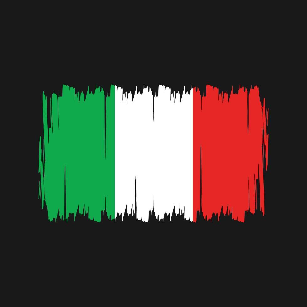 pinceau drapeau italien. drapeau national vecteur
