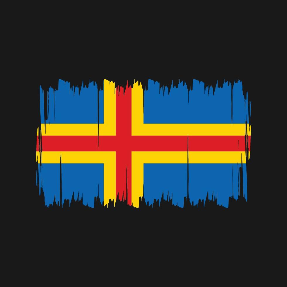 brosse de drapeau des îles aland. drapeau national vecteur