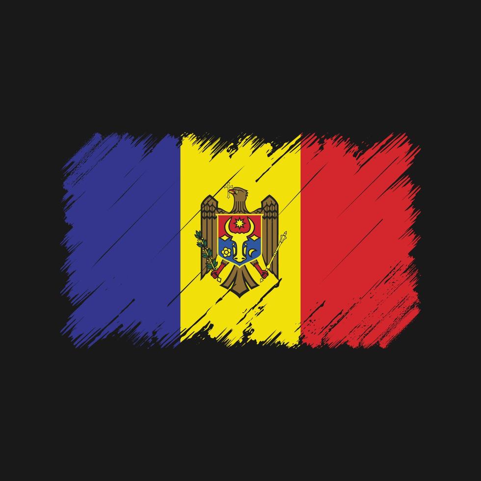 coups de pinceau du drapeau de la moldavie. drapeau national vecteur