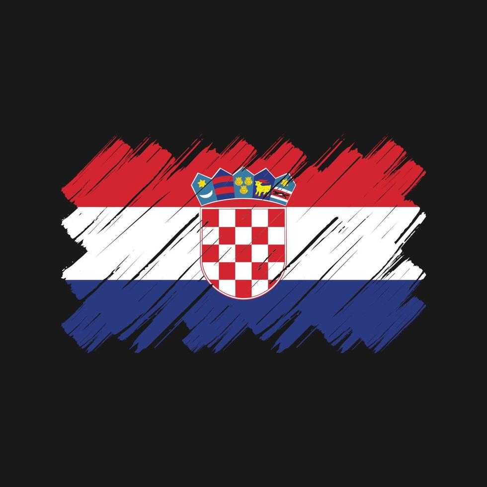 coups de pinceau du drapeau de la croatie. drapeau national vecteur