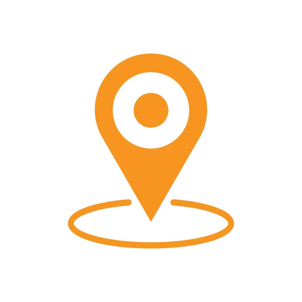 eps10 icône de carte de localisation vectorielle orange isolée sur fond blanc. identifier le symbole dans un style moderne et plat simple pour la conception, le logo, le pictogramme et l'application mobile de votre site Web vecteur