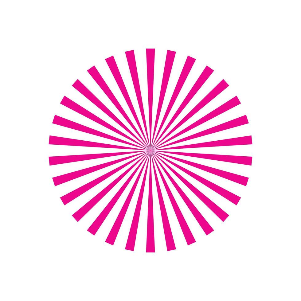 eps10 icône de forme starburst vecteur rose isolé sur fond blanc. symbole de rayons de ligne dans un style moderne simple et plat pour la conception, le logo et l'application mobile de votre site Web