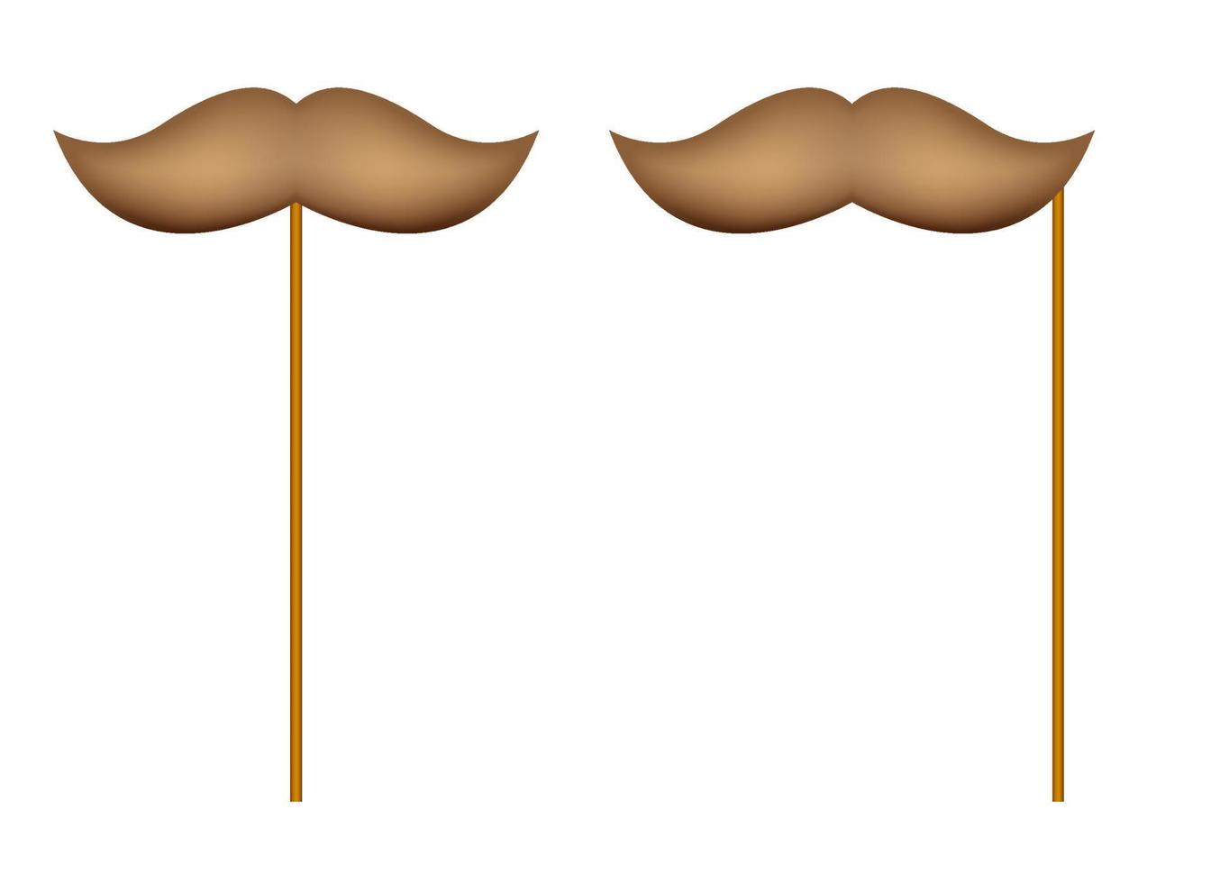 moustache avec bâton en bois sur fond blanc vecteur