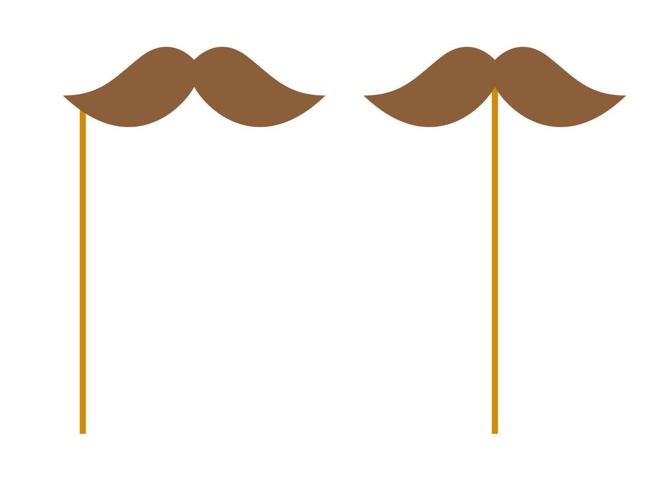 moustache avec bâton en bois sur fond blanc vecteur