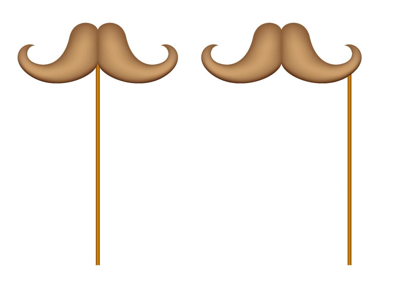 moustache avec bâton en bois sur fond blanc vecteur