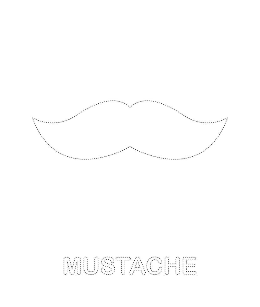 feuille de traçage de la moustache pour les enfants vecteur