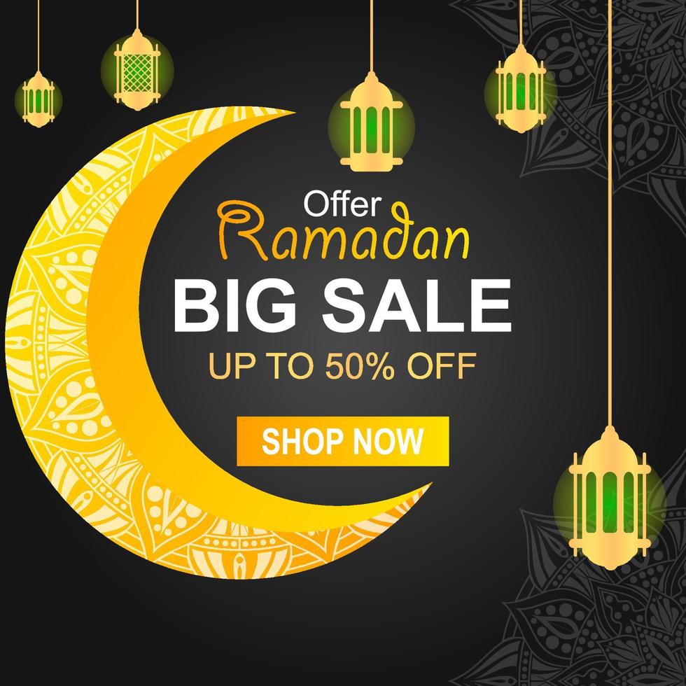 illustration de fond de promotion spéciale vente ramadan vecteur