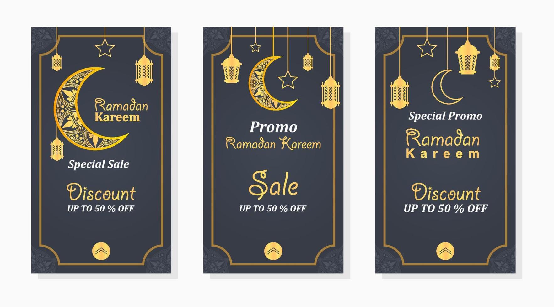 médias sociaux publier des histoires vente bannière ramadan kareem vecteur