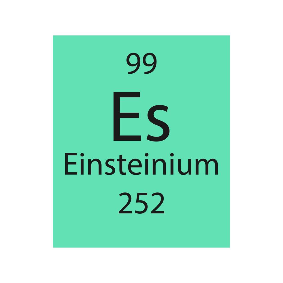 symbole de l'einsteinium. élément chimique du tableau périodique. illustration vectorielle. vecteur