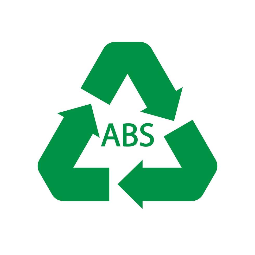 symbole de recyclage en plastique abs 9 icône vectorielle. code de recyclage du plastique abs. vecteur